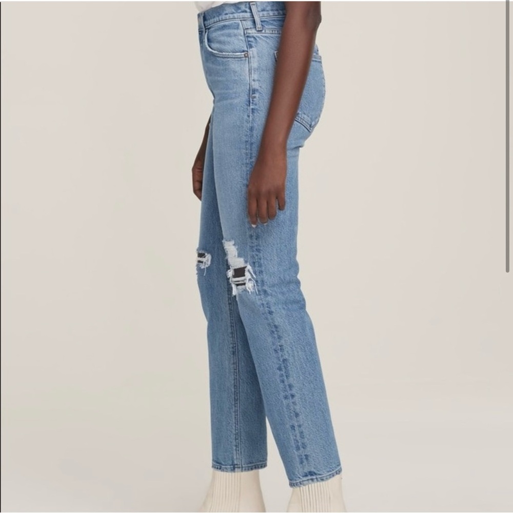 Agolde Wilder Jean Blue Distressed Ripped Women Jeans - Picture 2 of 12